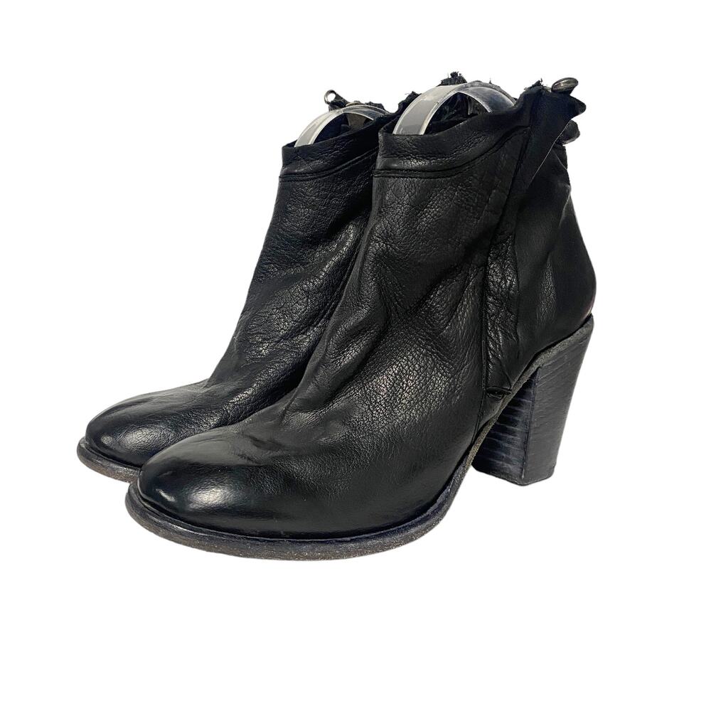 Nylo Womens Size 9 Black Heeled Leather Booties